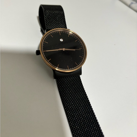 Skagen Black Mesh Strap Watch - Picture 1 of 5